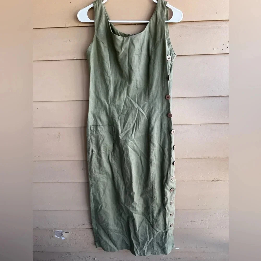 Vintage Linen Newport News Maxi Dress - Women's Size 6